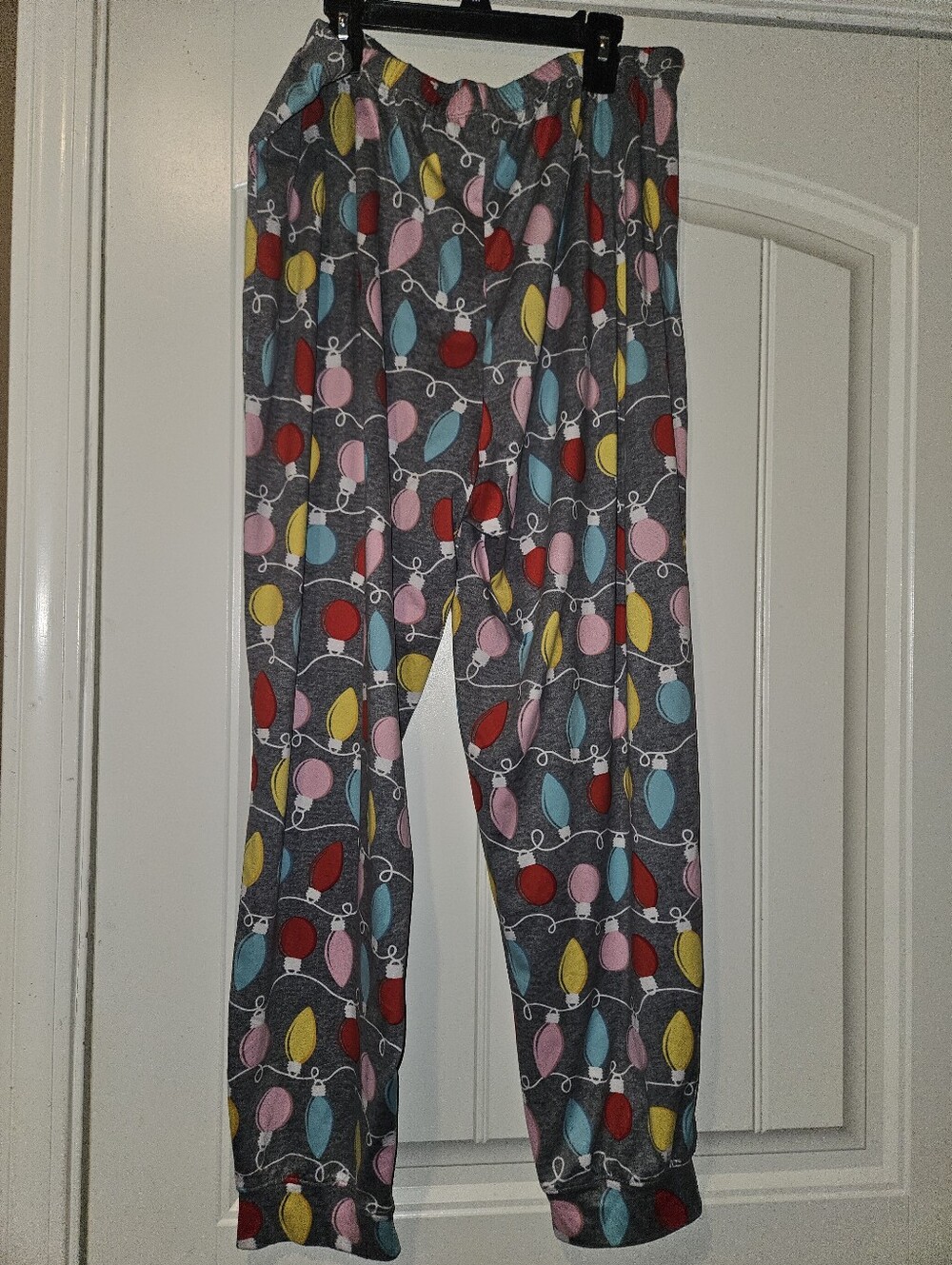 Secret Treasures Gray Pajama Pants with Multicolor Light Bulb Print